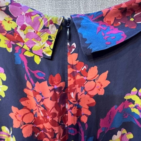 Boden silk floral roll collar midi dress US10 - Picture 8 of 12